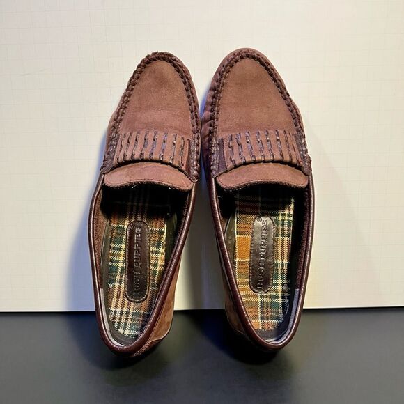 Womens HUSH PUPPIES Brown Leather Slip On Comfort Loafers / Size 7.5M - Picture 7 of 9